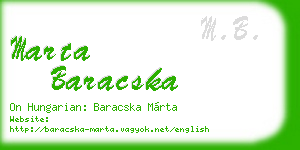 marta baracska business card